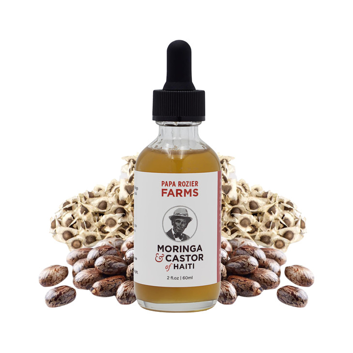 Papa Rozier Farms 5050 Pure Organic Blend Castor and Moringa Oil for Hair Growth Treatment Skin Moisturizer Grow Eyelash