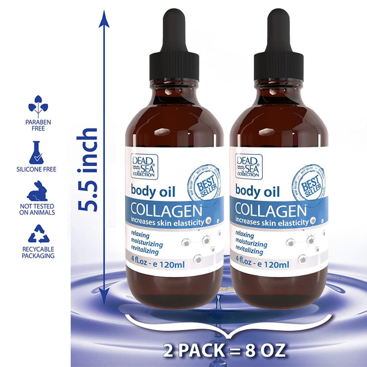 Dead Sea Collection Body Oil for Dry Skin Collagen Vitamin E Moisturizing Nourishing AntiAging Skin Elasticity Support f