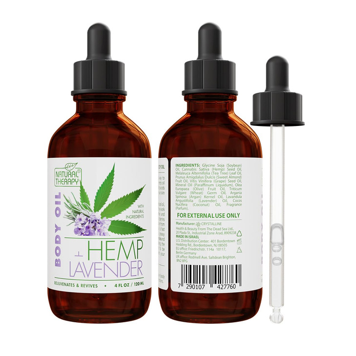 Natural Therapy Hemp Lavender Body Oil Moisturizing Body Oil Hydrate Soften Skin Increase Skin Elasticity and Provide An