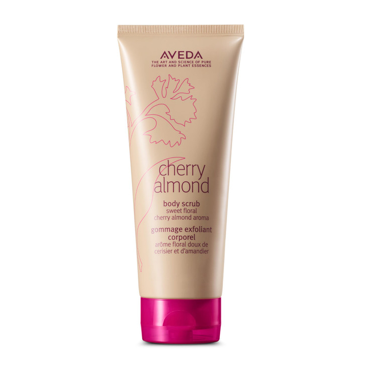 Aveda Cherry Almond Body Scrub with Sweet Almond Oil Cherry Blossom Extract Sweet Floral Aroma of Tonka Bean Certified O