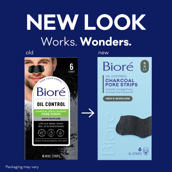 Bior Charcoal Deep Cleansing Pore Strips for Men Nose Strips for Blackhead Removal on Oily Skin Features CBond Technolog