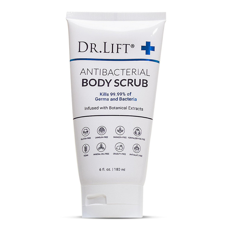 Dr Lift Antibacterial Body Scrub Botanical Exfoliating Formula With Vitamin E Vitamin A Lavender and Salt Granules to Ex