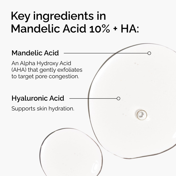 The Ordinary Mandelic Acid 10 Hyaluronic Acid Gentle Exfoliating Serum for Clarity and Hydration 1 Fl Oz