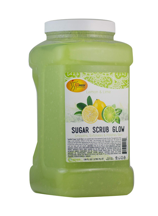 SPA REDI Sugar Body Scrub Lemon and Lime 128 Oz Exfoliating Moisturizing Hydrating and Nourishing Glow Polish Smooth and