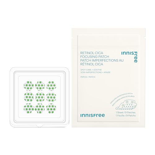 innisfree Retinol Cica Focusing Patch Korean Hydrocolloid Patches with Salicylic Acid and Hyaluronic Acid for Acne Spots
