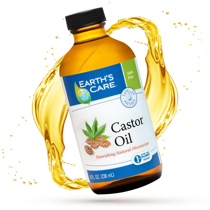 Earths Care Castor Oil 100 Pure Castor Oil Expeller Pressed All Natural Nourishing Moisturizer 8 FL OZ