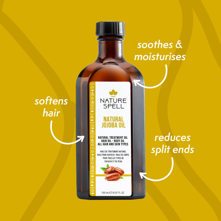 Nature Spell Jojoba Oil PreDiluted Hair Growth Oil Supports Dry Damaged Strands Moisturises Follicles Adds Shine Resilie