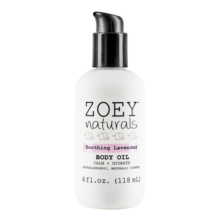 Absolutely Natural Zoey Naturals Soothing Lavender Body Oil for Kids and Babies Calming Moisturizing Hydrating Made in U
