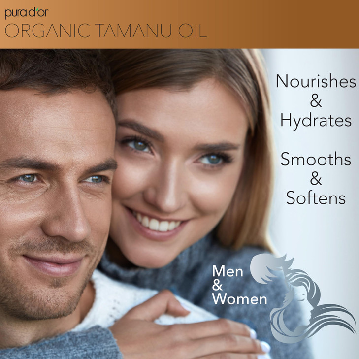 PURA DOR 4 Oz Organic Tamanu Oil USDA Certified 100 Pure Natural Cold Pressed Carrier Oil Premium Grade Moisturizer For