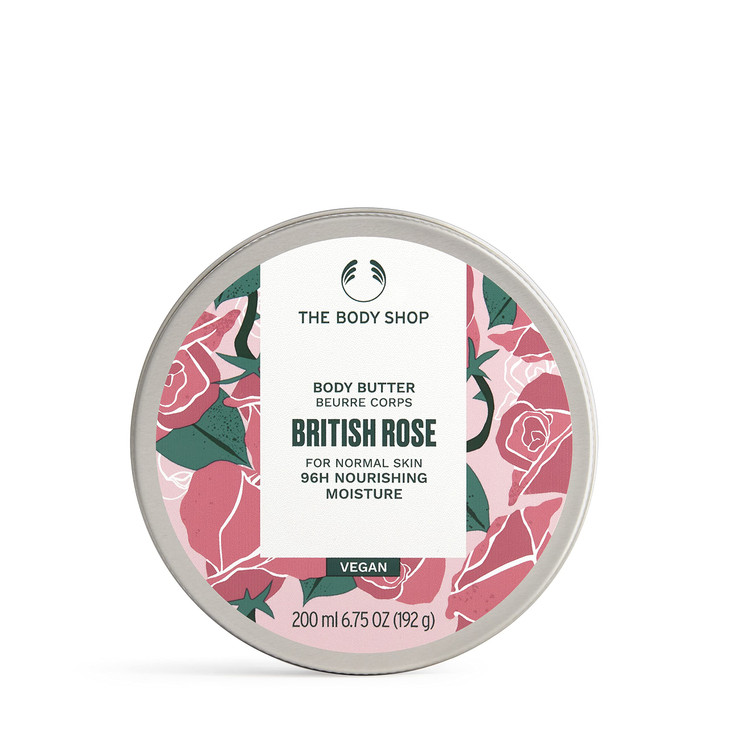The Body Shop British Rose Body Butter Nourishing Moisturizing Skincare for Normal Skin Vegan 675 oz