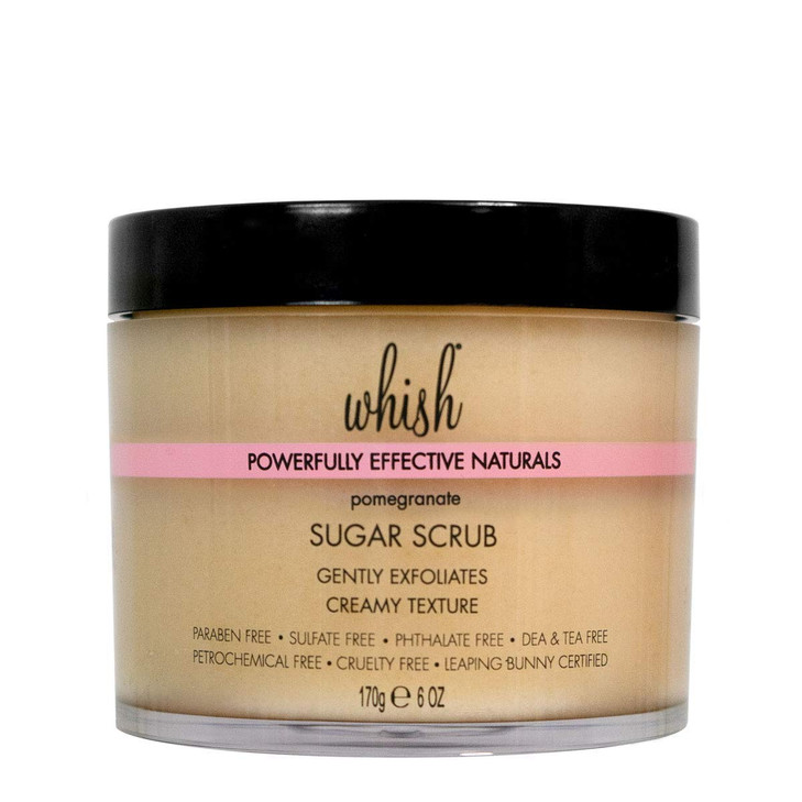 Whish Beauty Pomegranate Exfoliating Sugar Scrub Body Scrub for Women Brown Sugar Exfoliator with Raspberry Aloe Shea Bu