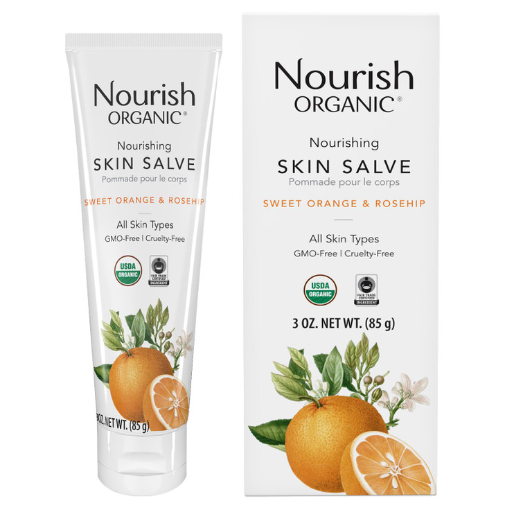 Nourish Organic Skin Salve Sweet Orange Rosehip Nourishing Body Lotion with Coconut Oil Shea Butter Cocoa Butter 37 Oz W