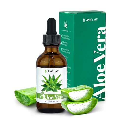 Wells Oil Aloe Vera Oil Hydrating Nourishing Supports the Appearance of Healthy Hair Soothes Dry Skin All Natural For Sk
