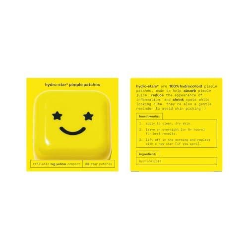 Starface HydroStar Pimple Patches Big Yellow Compact Clinically Proven Spot Shrinking in 6 Hours Absorb Fluid and Reduce