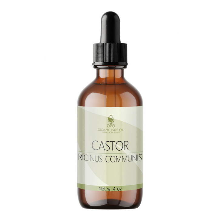 OPO Pure Castor Bean Oil Pure Organic Cold Pressed 4 OZ Castor Oil for Hair Nails Eyelashes Eyebrows Beard