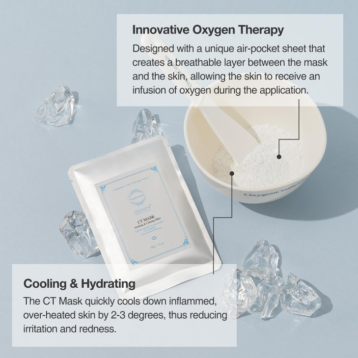 OxygenCeuticals CT Mask Premium Menthol Cooling Calming PeelOff Algae Mask for Face 30g x 5 Packs