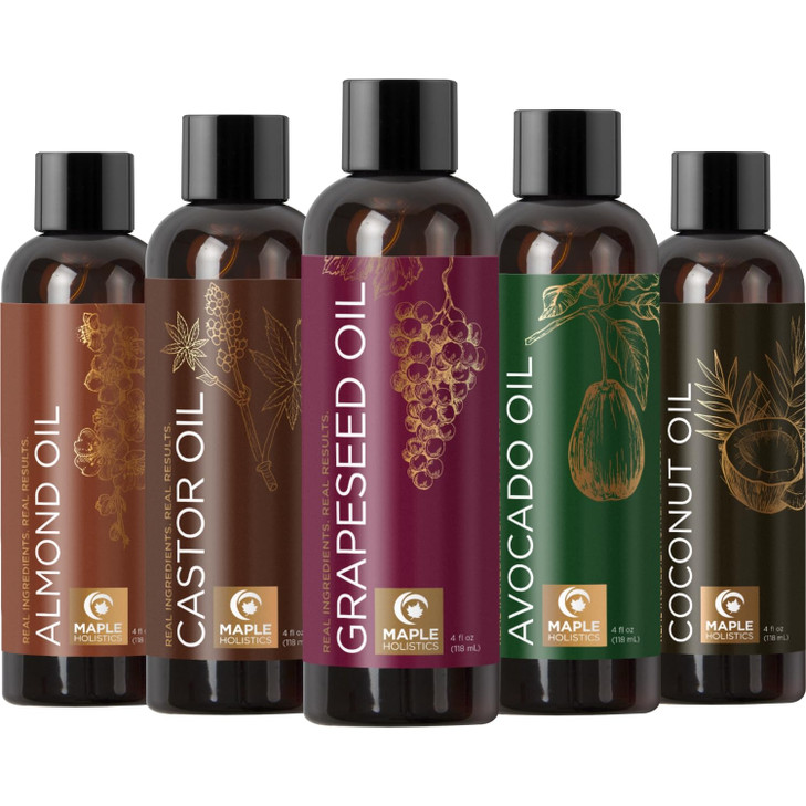 Pure Carrier Oils for DIY Skin Care Set with Hair Oils Skin Oils for Body Care Moisturizers for Face and Body plus Nail
