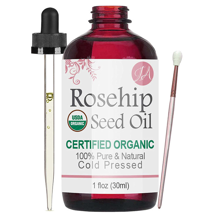 Healing Solutions Oils Organic Rosehip Seed Oil 1 oz 100 Pure All Natural Cold Pressed Serum for Face Hair Skin Body Nai