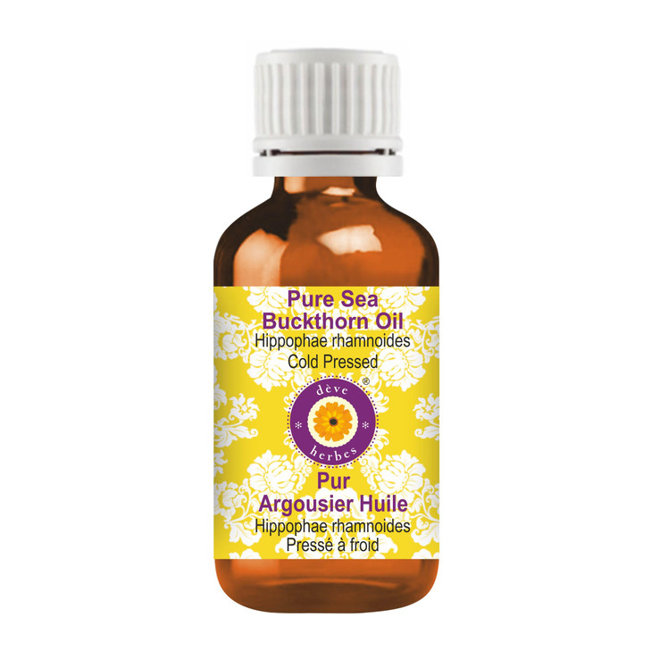 Deve Herbes Sea Buckthorn Oil Hippophae rhamnoides Cold Pressed Pure Natural Undiluted For Diluting Essential oils For S