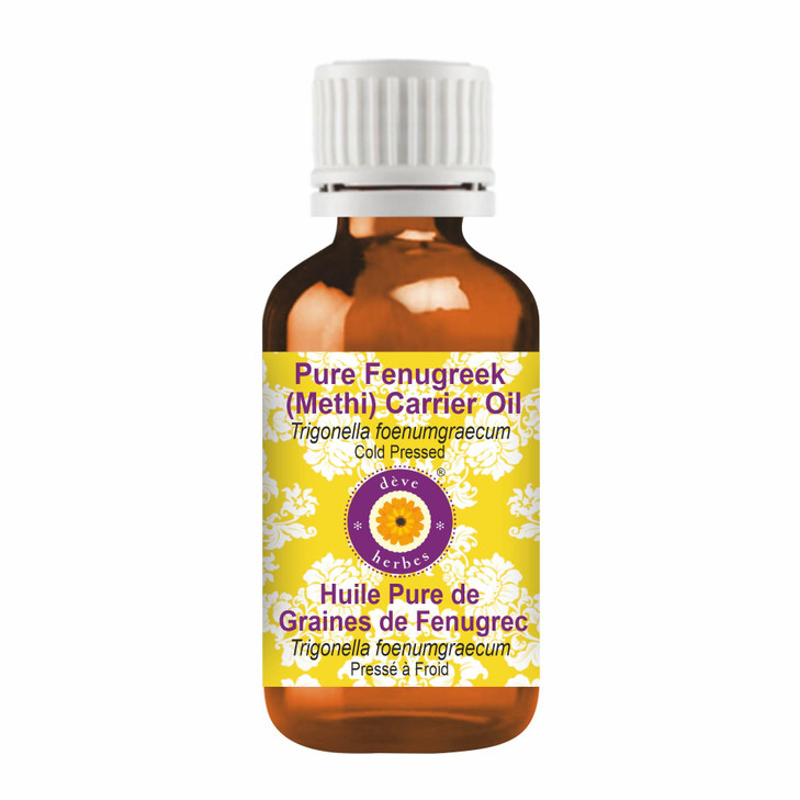 Deve Herbes Fenugreek Methi Oil Trigonella foenumgraecum Cold Pressed Pure Natural for Diluting Essential Oils Hair Skin