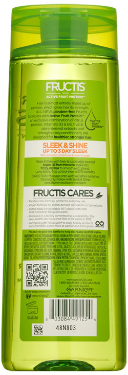 Garnier Fructis Sleek & Shine Shampoo, Frizzy, Dry, Unmanageable Hair, 12.5 fl. oz. online at globaldelivered