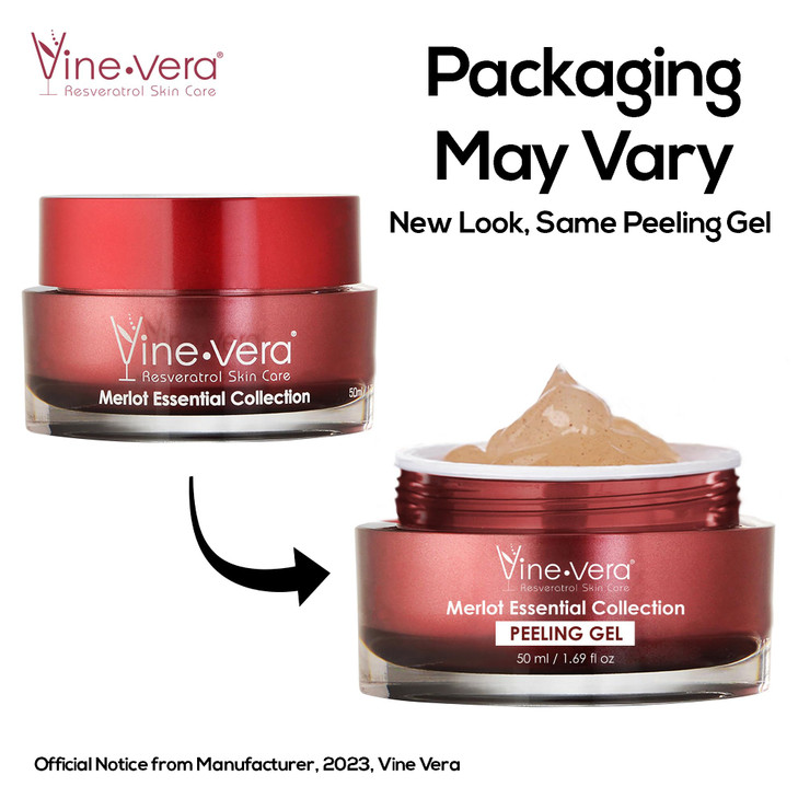 Vine Vera Merlot Facial Peeling Gel Face and Body Scrub Exfoliating Gel for Dry Sensitive Mature Skin Face Peel with Res