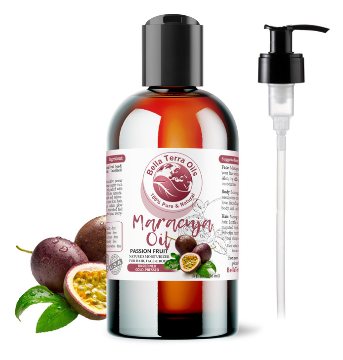 Bella Terra Oils Maracuja Passion Fruit Oil 8 oz A Symphony of BVitamins Antioxidants Immerse in The Luxury of Silky Sof