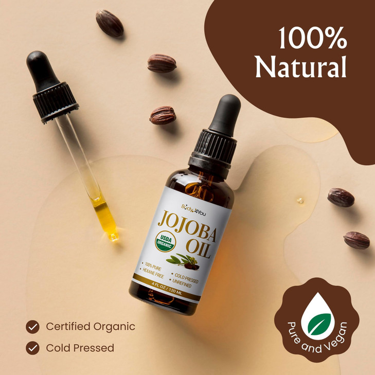 BodyJ4You 100 USDA Organic Jojoba Oil Piercing Aftercare Stretched Ear Gauges Tragus Nose Septum Lip Navel Natural Recov