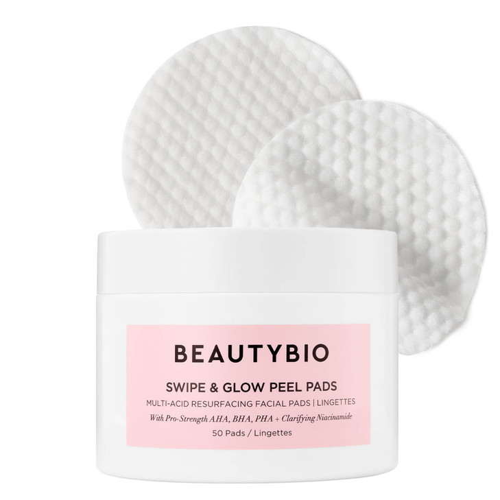 BeautyBio Swipe Glow Peel Pads Clarifying Resurfacing MultiAcid Facial Pads 50 Number