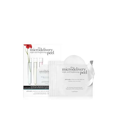 philosophy microdelivery tripleacid brightening peel pads with mandelic glycolic malic acid for discoloration dark spots