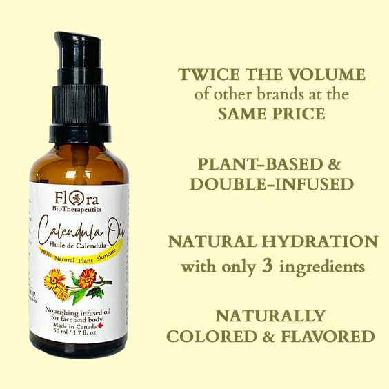 FLORA Organic Calendula Double Infused in Organic Olive Oil 100 Natural Moisturizer17 fl oz Made in Canada