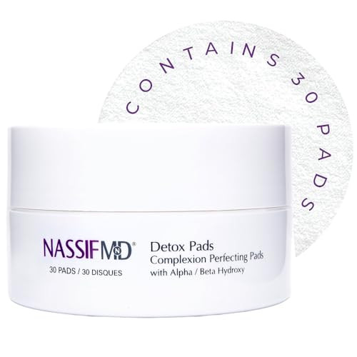 NassifMD Exfoliating Detox Pads SurgeonCreated AHABHA Facial Pads for Deep Cleansing Smoother Texture Glowing Skin Reduc