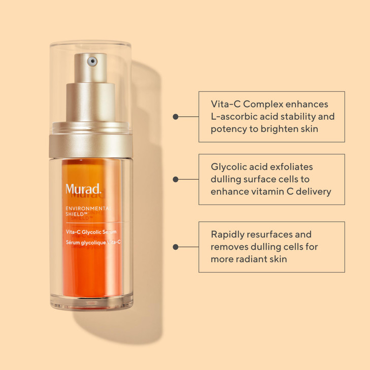 Murad VitaC Glycolic Serum Advanced Brightening Vitamin C and Glycolic Acid Face Serum for Improved Skin Tone and Textur