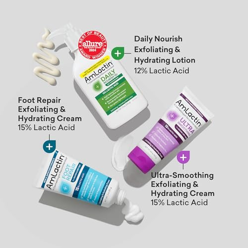 AmLactin AwardWinning Essentials Skin Care Set Daily Nourish 12 Lotion Ultra Smoothing Cream Foot Repair Cream Moisturiz
