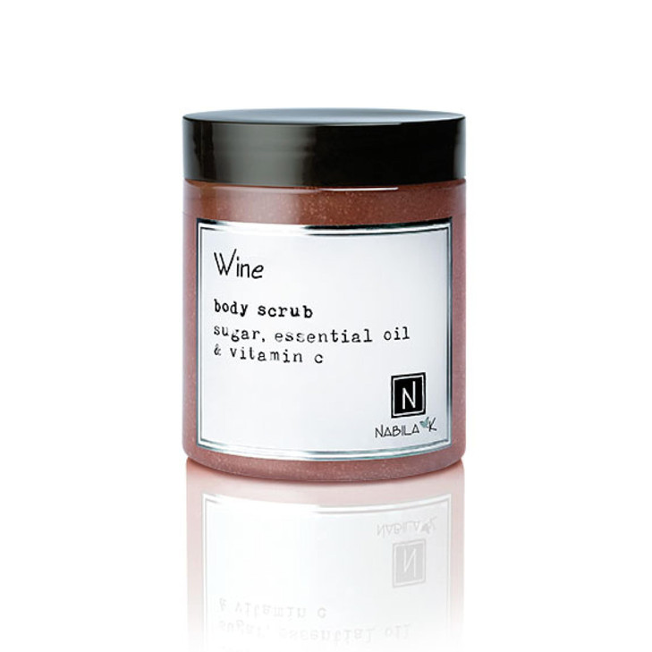 Wine Body Scrub Made in USA with Essential Oil and Vitamin C by Nabila K Exfoliate and Moisturize for Smooth Skin Luxury