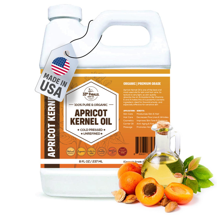 Organic Apricot Kernel Oil 32 Oz Premium Cold Pressed Unrefined 100 Pure Apricot Kernel Oil for Skin Face Hair Soap Maki