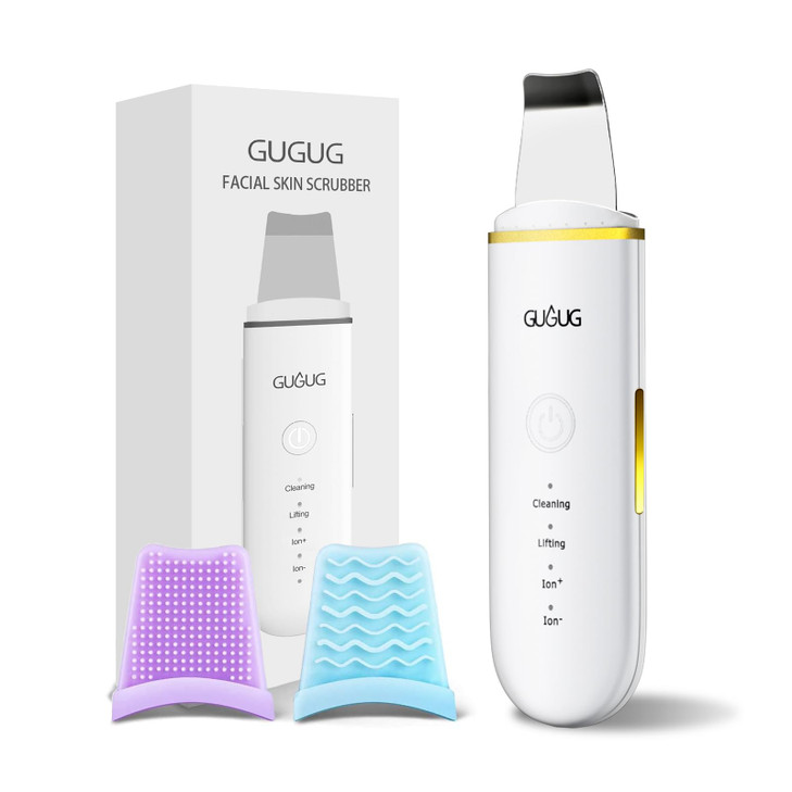 GUGUG Skin Scrubber Face Spatula Skin Spatula Pore Cleaner Blackhead Remover Tools for Facial Deep Cleansing4 Modes Whit