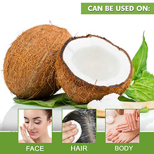 Its Pure Natural Extra Virgin Organic Unrefined Raw Coconut Oil 16 oz for Skin Hair Cuticles Scalp Foot Moisturizes Nour
