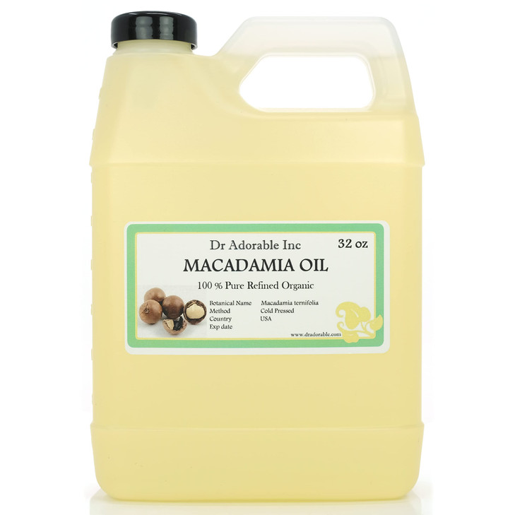 Dr Adorable 32 oz Macadamia Nut Oil 100 Pure Natural Organic Cold Pressed