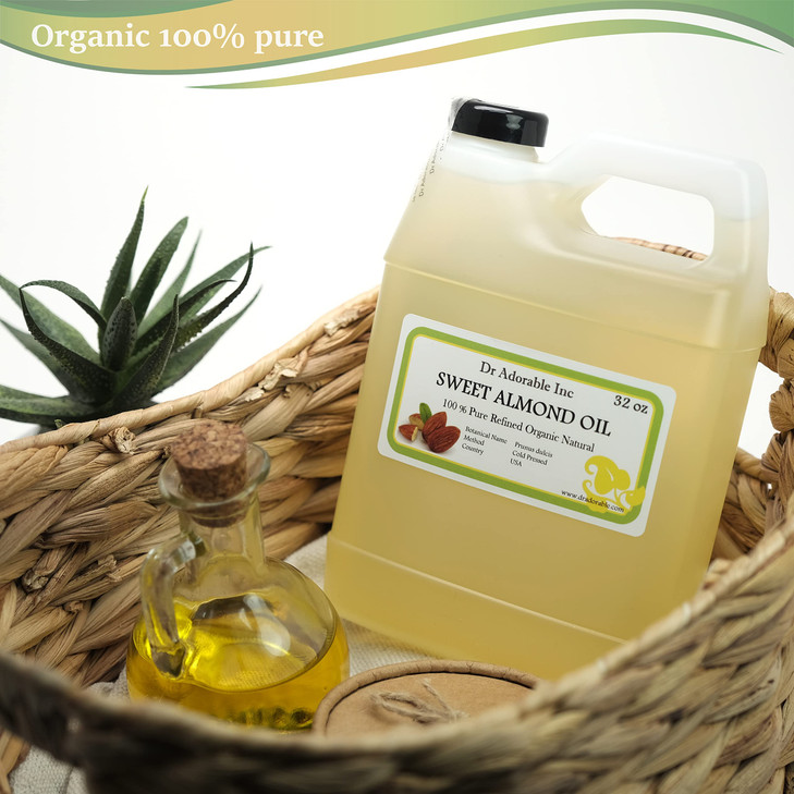 Dr Adorable 32 oz Sweet Almond Oil 100 Pure Natural Organic Cold Pressed