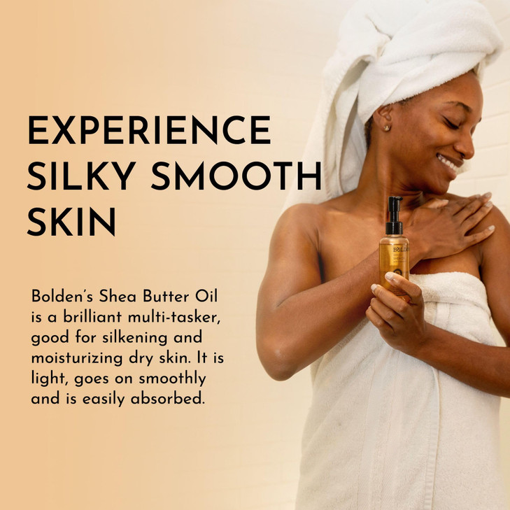 BOLDEN SHEA OIL with Vitamin E 100 Natural Unparalleled Moisture Radiance for Skin Hair UNSCENTED 34 fl oz