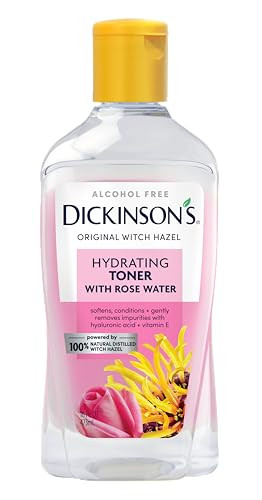 Dickinsons Enhanced Witch Hazel Hydrating Toner with Rosewater Alcohol Free 98 Natural Formula 16 Fl Oz Pack of 1