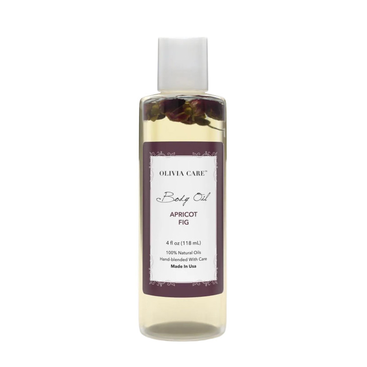 Olivia Care Body Oil Apricot Fig Vegan Natural Moisturizing Infused with VITAMIN E K Omega Fatty Acids Refreshing Fragra