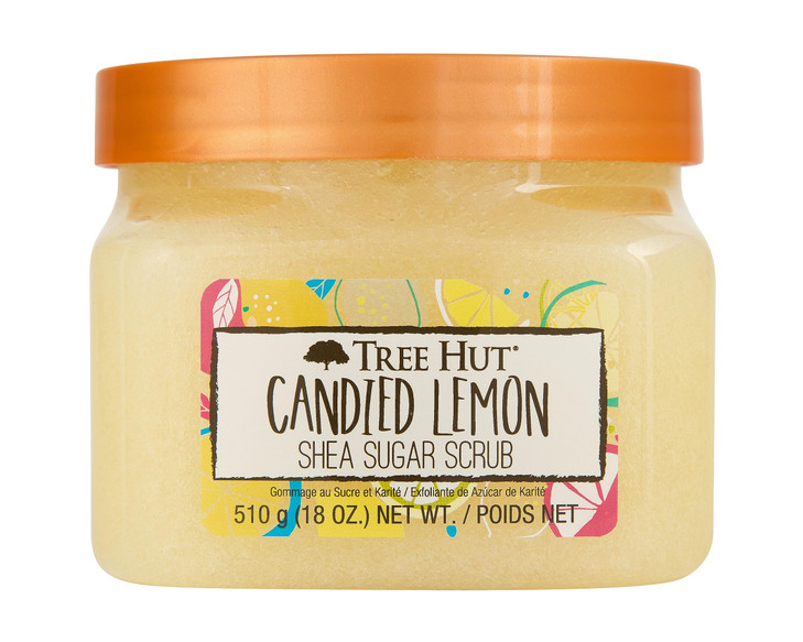 Tree Hut Shea Sugar Scrub Candied Lemon 18oz Ultra Hydrating and Exfoliating Scrub for Nourishing Essential Body Care