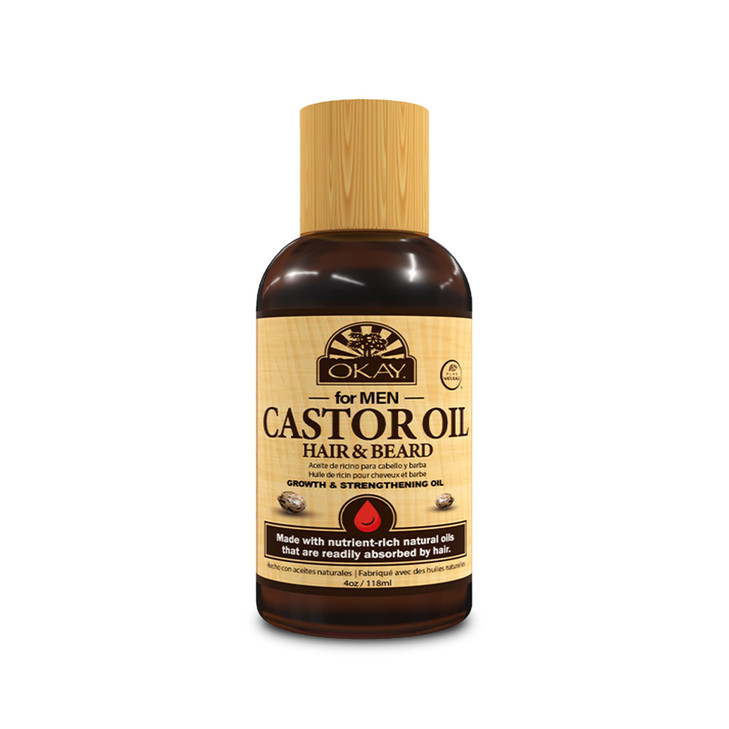 OKAY | Men's Castor Oil Beard and Hair Growth Oil | For All Hair Types & Textures | Stimulates Hair Growth | Readily Absorbed | Free of Silicone & Pa online at globaldelivered