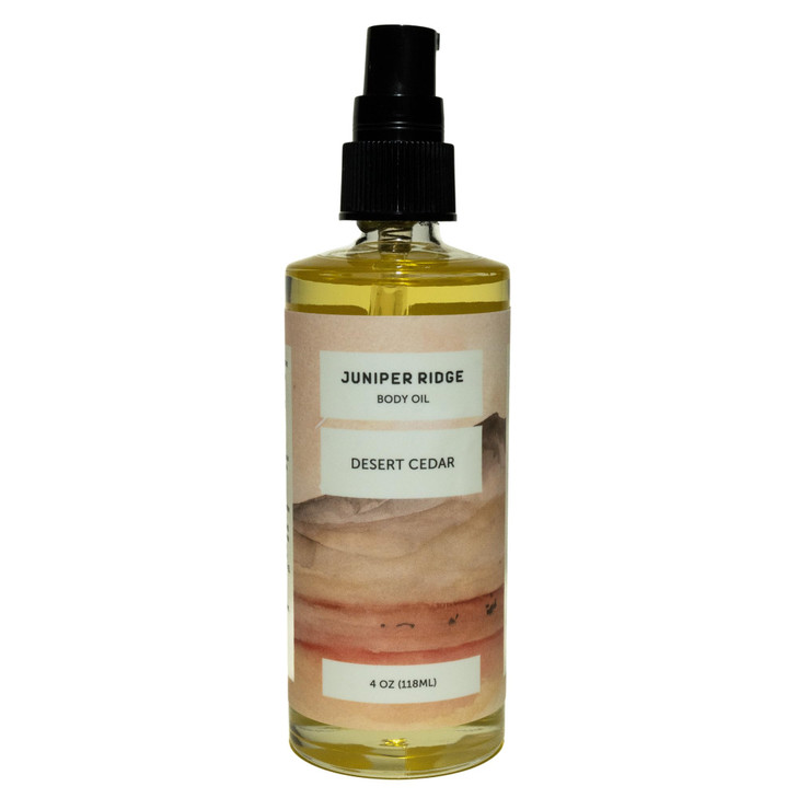 JUNIPER RIDGE Desert Cedar Moisturizing Body Oil Hydrating Skin Care Scented with Essential Oils Perservative Free 4oz P