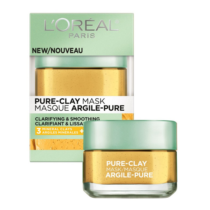 LOreal Paris Skincare Pure Clay Face Mask with Yuzu Lemon for Rough Skin to Clarify Smooth Clay Mask at home face mask 1