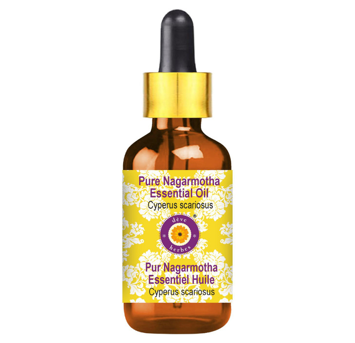 Deve Herbes Pure Nagarmotha Essential Oil with Glass Dropper 5ml 016 oz