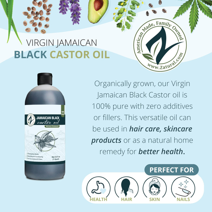 Zatural Black Castor Oil100 Pure Tropic Jamaican Black Castor Oil 32 Ounce