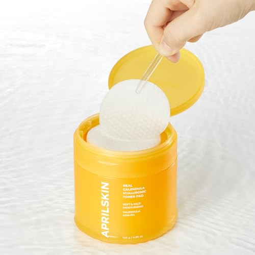 APRILSKIN Calendula PHA Hyaluronic Toner Pads Vegan Cruelty Free Exfoliating refining pores hydrating for dry sensitive